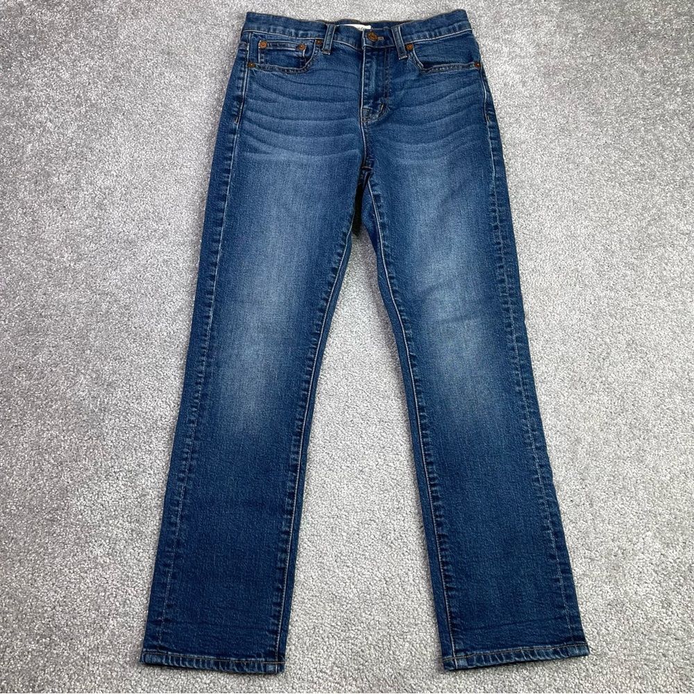 Madewell Jeans Women's 25 Blue Cruiser Straight Mid-Rise Dark Wash F6086